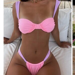 NEW Strawberry Milk Mob Bikini, Large Top, Large Bottom, ballerina print